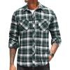 COOFANDY Men’s Flannel Plaid Shirts Long Sleeve Casual Button Down Shirt with Pockets(Navy Green)