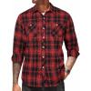 COOFANDY Men’s Flannel Plaid Shirts Long Sleeve Casual Button Down Shirt with Pockets(Red Black Plaid)
