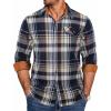 COOFANDY Mens Flannel Shirts Long Sleeve Button Down Shirt Casual Shirts Work Shirts for Men(Midnight Water Plaid)