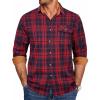 COOFANDY Mens Flannel Shirts Long Sleeve Button Down Shirt Casual Shirts Work Shirts for Men(Red)