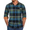COOFANDY Mens Flannel Shirts Long Sleeve Button Down Shirt Casual Shirts Work Shirts for Men(Royal Blue Black)
