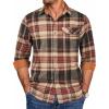 COOFANDY Mens Flannel Shirts Long Sleeve Button Down Shirt Casual Shirts Work Shirts for Men(Wine Red)