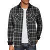 COOFANDY Mens Flannel Shirts Long Sleeve Fleece Plaid Jacket Casual Stylish Button Down Shirts with Pockets(Black)
