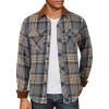 COOFANDY Mens Flannel Shirts Long Sleeve Fleece Plaid Jacket Casual Stylish Button Down Shirts with Pockets(Grey)