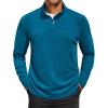 COOFANDY Mens Fleece Quarter Zip Pullover Long Sleeve Mock Turtleneck Sweatshirts Thermal Workout Golf Polo Shirt(Dark Blue)