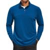 COOFANDY Mens Fleece Quarter Zip Pullover Long Sleeve Mock Turtleneck Sweatshirts Thermal Workout Golf Polo Shirt(Royal Blue)