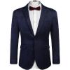 COOFANDY Men’s Floral Suit Jacket Embroidered Wedding Blazer Party Dinner Tuxedo(Navy Blue(pattern1))