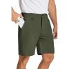 COOFANDY Men’s Golf Shorts 8 Inch Lightweight Quick Dry Casual Dress Shorts Hiking Travel Shorts with Pockets(Army Green)