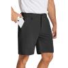 COOFANDY Men’s Golf Shorts 8 Inch Lightweight Quick Dry Casual Dress Shorts Hiking Travel Shorts with Pockets(Black)
