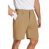 COOFANDY Men’s Golf Shorts 8 Inch Lightweight Quick Dry Casual Dress Shorts Hiking Travel Shorts with Pockets(Dark Khaki)