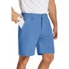 COOFANDY Men’s Golf Shorts 8 Inch Lightweight Quick Dry Casual Dress Shorts Hiking Travel Shorts with Pockets(Light Blue)