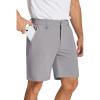 COOFANDY Men’s Golf Shorts 8 Inch Lightweight Quick Dry Casual Dress Shorts Hiking Travel Shorts with Pockets(Light Grey)