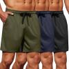 COOFANDY Men’s Gym Shorts 3 Pack Mesh Athletic Workout Shorts Lightweight Quick Dry Drawstring Shorts with Pockets(Black/Army Green/Navy Blue)