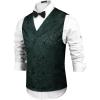 COOFANDY Mens Halloween Victorian Vest Steampunk Double Breasted Suit Vest Slim Fit Brocade Paisley Floral Waistcoat(Dark Green)