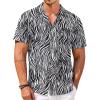 COOFANDY Mens Hawaiian Shirts Short Sleeve Casual Button Down Tropical Beach Shirt(L- Palm Leaf)