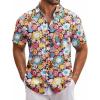 COOFANDY Mens Hawaiian Tropical Shirt Short Sleeve Casual Button Down Floral Summer Beach Shirts with Pocket(Black Sunflower)