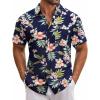 COOFANDY Mens Hawaiian Tropical Shirt Short Sleeve Casual Button Down Floral Summer Beach Shirts with Pocket(Pink Floral)