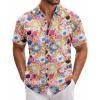 COOFANDY Mens Hawaiian Tropical Shirt Short Sleeve Casual Button Down Floral Summer Beach Shirts with Pocket(Sunflower)