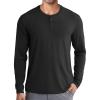 COOFANDY Men’s Henley Shirts Long Sleeve Fashion Casual Tee Basic Lightweight T-Shirt(A-black)