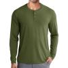 COOFANDY Men’s Henley Shirts Long Sleeve Fashion Casual Tee Basic Lightweight T-Shirt(Army Green)