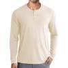 COOFANDY Men’s Henley Shirts Long Sleeve Fashion Casual Tee Basic Lightweight T-Shirt(Beige)