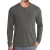 COOFANDY Men’s Henley Shirts Long Sleeve Fashion Casual Tee Basic Lightweight T-Shirt(Grey)