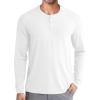 COOFANDY Men’s Henley Shirts Long Sleeve Fashion Casual Tee Basic Lightweight T-Shirt(White)
