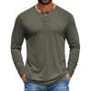 COOFANDY Men’s Henley Shirts Long Sleeve T-Shirt Lightweight Fashion Casual Pullover Tee Shirt(Army Green)