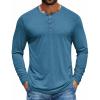 COOFANDY Men’s Henley Shirts Long Sleeve T-Shirt Lightweight Fashion Casual Pullover Tee Shirt(Blue)