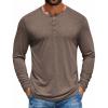 COOFANDY Men’s Henley Shirts Long Sleeve T-Shirt Lightweight Fashion Casual Pullover Tee Shirt(Brown)