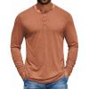 COOFANDY Men’s Henley Shirts Long Sleeve T-Shirt Lightweight Fashion Casual Pullover Tee Shirt(Caramel)