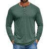 COOFANDY Men’s Henley Shirts Long Sleeve T-Shirt Lightweight Fashion Casual Pullover Tee Shirt(Green)