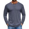 COOFANDY Men’s Henley Shirts Long Sleeve T-Shirt Lightweight Fashion Casual Pullover Tee Shirt(Navy Blue)