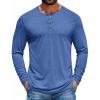 COOFANDY Men’s Henley Shirts Long Sleeve T-Shirt Lightweight Fashion Casual Pullover Tee Shirt(Royal Blue)