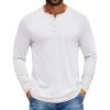 COOFANDY Men’s Henley Shirts Long Sleeve T-Shirt Lightweight Fashion Casual Pullover Tee Shirt(White)