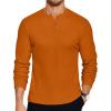 COOFANDY Men’s Henley T-Shirts Long Sleeve Pullover Shirt Casual Heavyweight Button Shirts Basic Tees(Caramel)