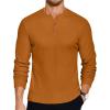 COOFANDY Men’s Henley T-Shirts Long Sleeve Pullover Shirt Casual Heavyweight Button Shirts Basic Tees(Caramel Brown)
