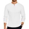 COOFANDY Men’s Henley T-Shirts Long Sleeve Pullover Shirt Casual Heavyweight Button Shirts Basic Tees(White)