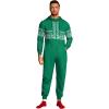 COOFANDY Mens Jumpsuit Onesie Rompers Drawstring Hooded Full Zip One Piece Tracksuit with Pockets(Green Christmas)
