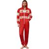 COOFANDY Mens Jumpsuit Onesie Rompers Drawstring Hooded Full Zip One Piece Tracksuit with Pockets(Red Elk)
