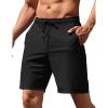COOFANDY Men’s Lightweight Athletic Shorts Elastic Waist Drawstring Shorts with Pockets Black