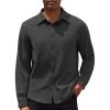 COOFANDY Mens Lightweight Button Down Shirt Jacket Casual Shacket Overshirt(Dark Grey)