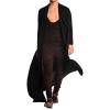 COOFANDY Men’s Lightweight Ruffle Shawl Collar Cardigan Open Front Long Length Drape Cape Overcoat(Black)