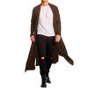 COOFANDY Men’s Lightweight Ruffle Shawl Collar Cardigan Open Front Long Length Drape Cape Overcoat(Brown)