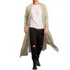COOFANDY Men’s Lightweight Ruffle Shawl Collar Cardigan Open Front Long Length Drape Cape Overcoat(Moon Grey)