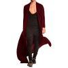 COOFANDY Men’s Lightweight Ruffle Shawl Collar Cardigan Open Front Long Length Drape Cape Overcoat(Wine Red)