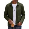 COOFANDY Men’s Lightweight Varsity Jacket Casual Bomber Jackets Waffle Zip Up Sweatshirts with Pocket(Army Green)