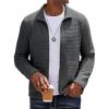 COOFANDY Men’s Lightweight Varsity Jacket Casual Bomber Jackets Waffle Zip Up Sweatshirts with Pocket(Dark Grey)