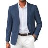 COOFANDY Mens Linen Casual Blazer Slim Fit Sport Coat Two Button Summer Suit Jacket Lightweight Business Sport Jacket(Blue)