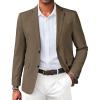 COOFANDY Mens Linen Casual Blazer Slim Fit Sport Coat Two Button Summer Suit Jacket Lightweight Business Sport Jacket(Brown)